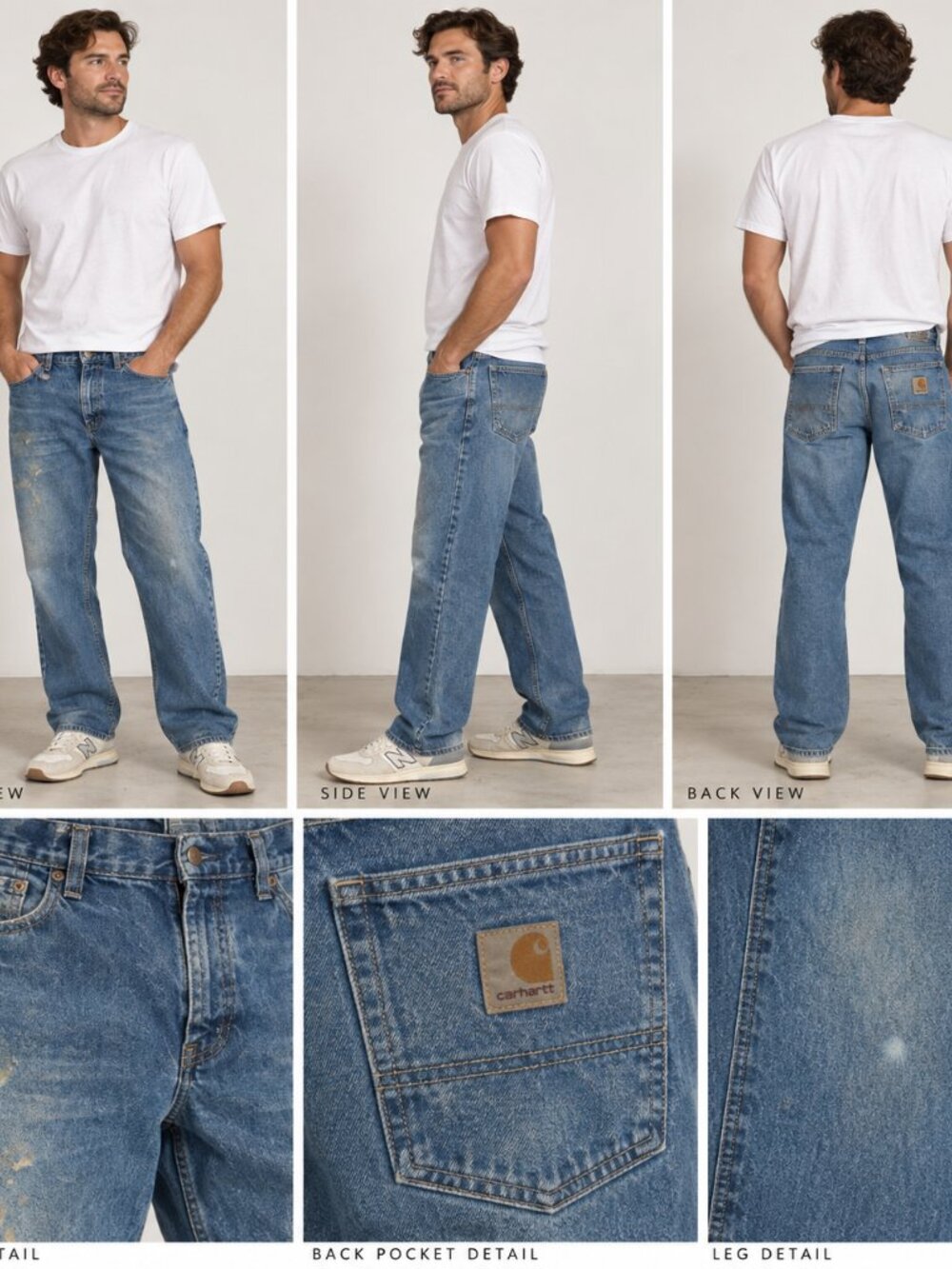 Carhartt Relaxed Fit Men’s Blue Denim Jeans Comfy Everyday Casual Sz 40 x 34